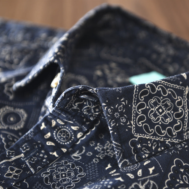 Work shirt cashew flower ethnic style Renaissance niche long-sleeved shirt