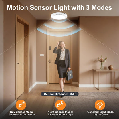 ✨2026 Upgraded Wireless Rechargeable Motion Sensor Ceiling Light with Remote