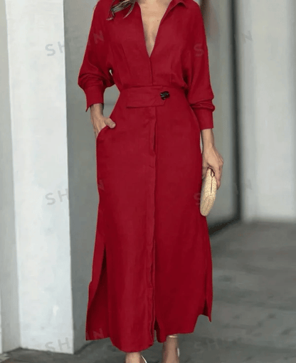 🎁LAST DAY SALE-49% OFF🎁2025 Cotton And Linen Solid Color Maxi Dress