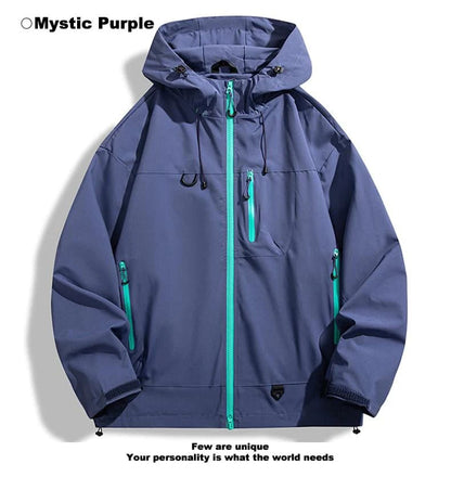 🍁🧥New Outdoor Hooded Couples' Mountain Climbing Jacket🍂Spring & Autumn Windproof Waterproof Breathable Stylish Plain Jacket