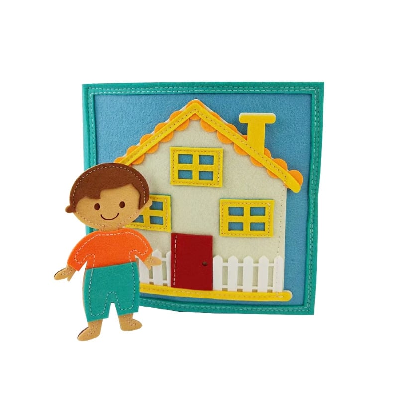 Felt Cloth Book, 1 Count Soft Activity Preschool Busy Book, Sensory Travel Toy with Learning Activities