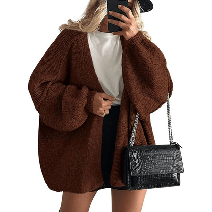 🧺✨ Women's Oversized Cardigan Sweater Fall Long Lantern Sleeve Knit