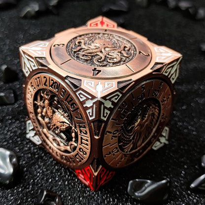 New DND Fidget Spinner DICE: 7-in-1 Metal DND Dice Cube – 6-Sided Rotating Polyhedral Dice, Tabletop RPG Accessory for DMs and Player