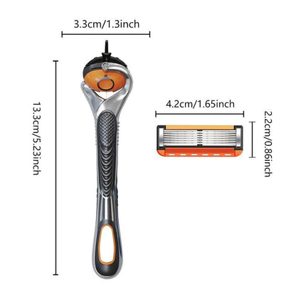 🔥48-Piece Men's Razor Blade Replacement Set with Free Handle - Ultra Sharp Stainless Steel Blades for Smooth Shaving
