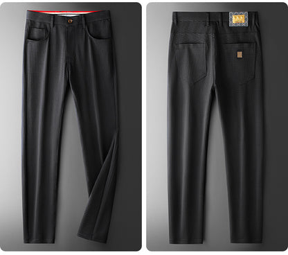 High-end ice silk high elastic straight anti-wrinkle men's trousers