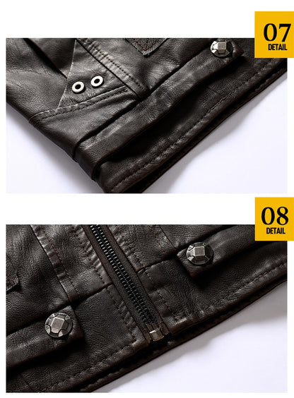 Motorcycle PU High Quality Leather Jacket Plush Leather Jacket