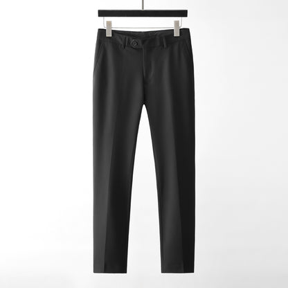 Men's straight black suit trousers