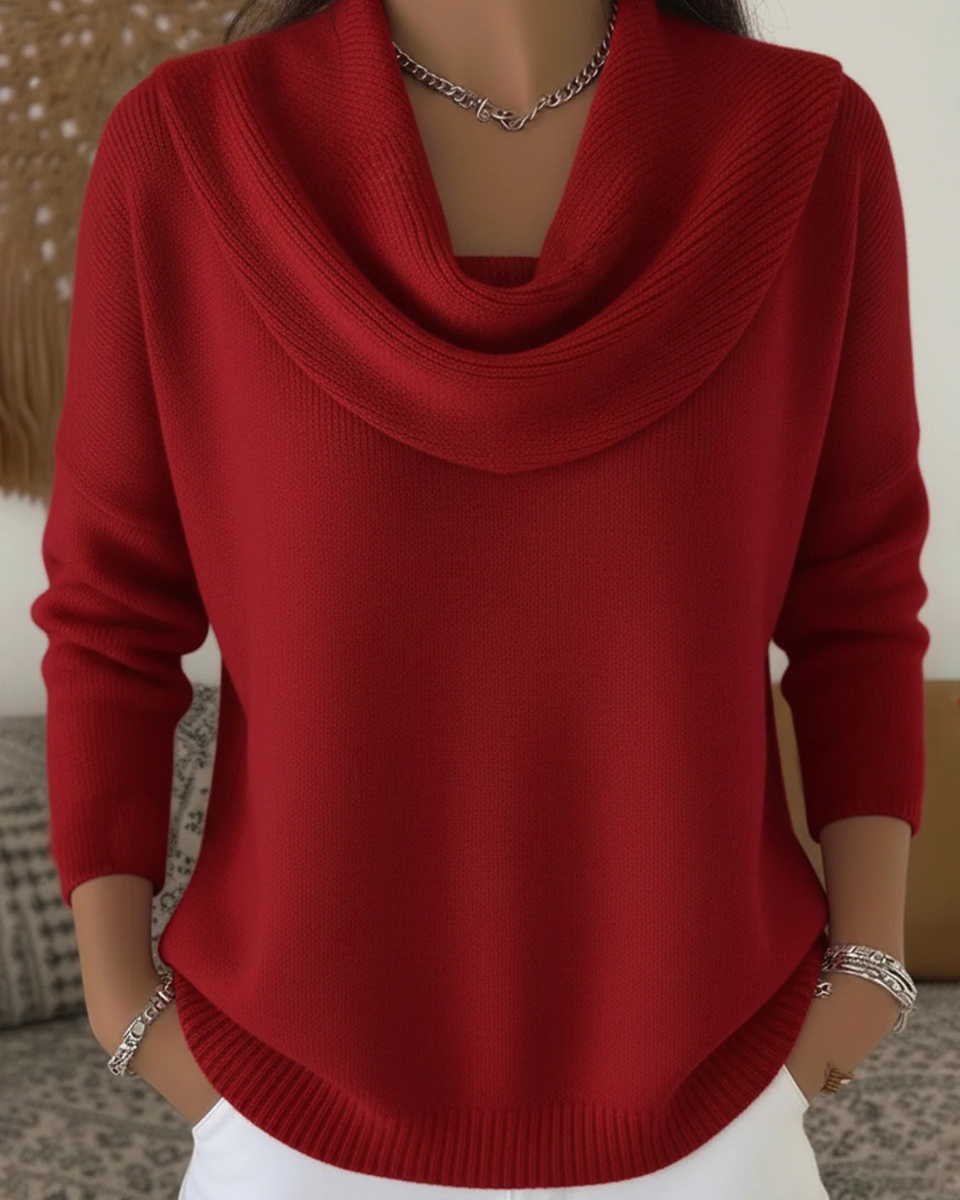 Cozy Ruffled-neck Sweater