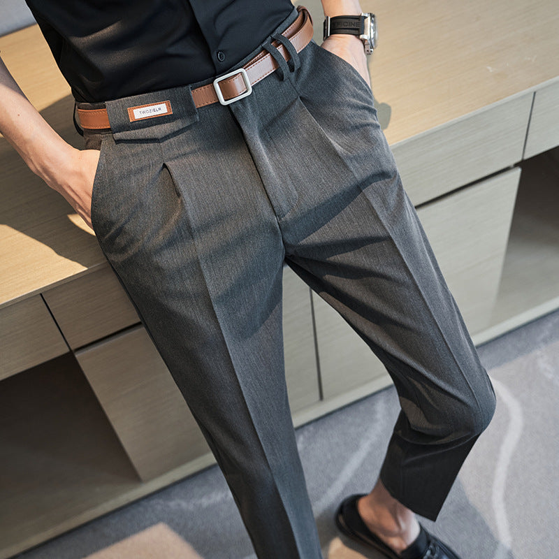 Korean style slim fit suit pants, no ironing