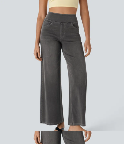 Super Stretch High-Waisted Wide Leg Jeans