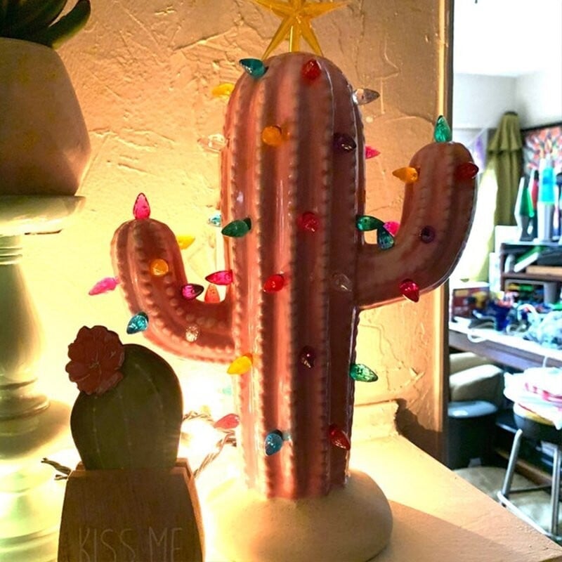 Handmade Vintage Luminous Cactus