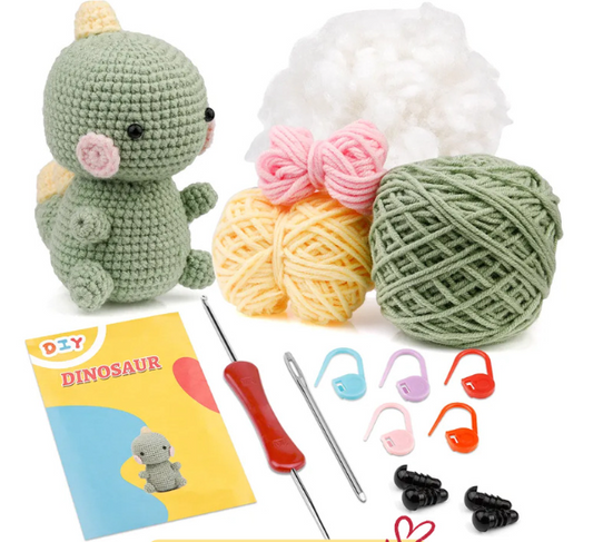 buckmen™-DIY Hand Knitted Gift Doll Material Kit (light green dinosaur)