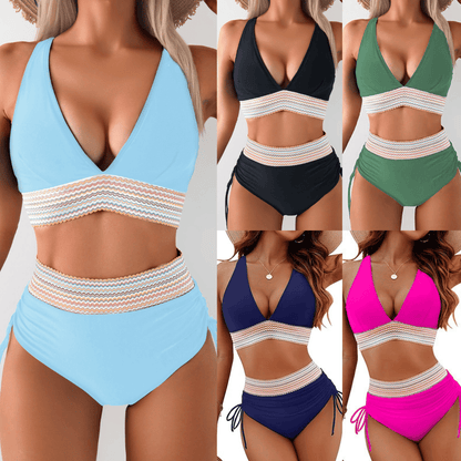 ⏰Last Day Promotion 60% OFF -⏳2026 High Waisted Tummy Control Color Block Bikini Sets