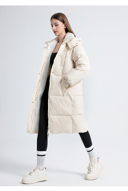 ⚡💥Built for Extreme Cold ❄️Thickened hooded long down jacket