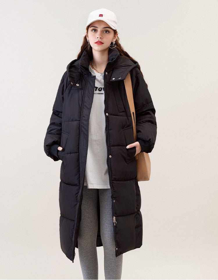 ⚡💥Built for Extreme Cold ❄️Thickened hooded long down jacket