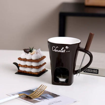 🍫 Handmade Chocolate Melting Mug – The Cozy Fondue Experience