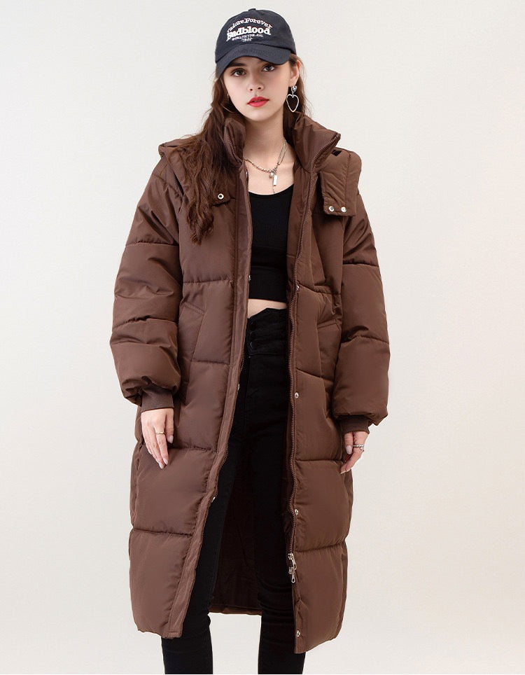 ⚡💥Built for Extreme Cold ❄️Thickened hooded long down jacket