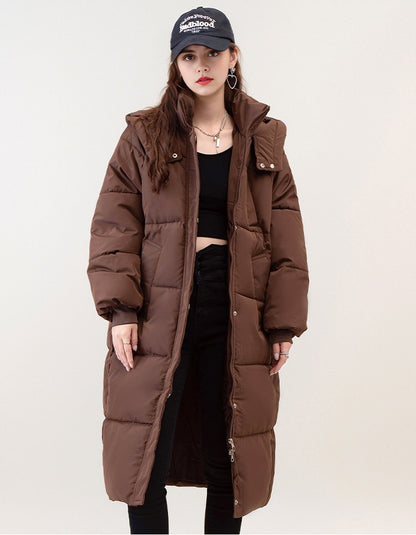 ⚡💥Built for Extreme Cold ❄️Thickened hooded long down jacket