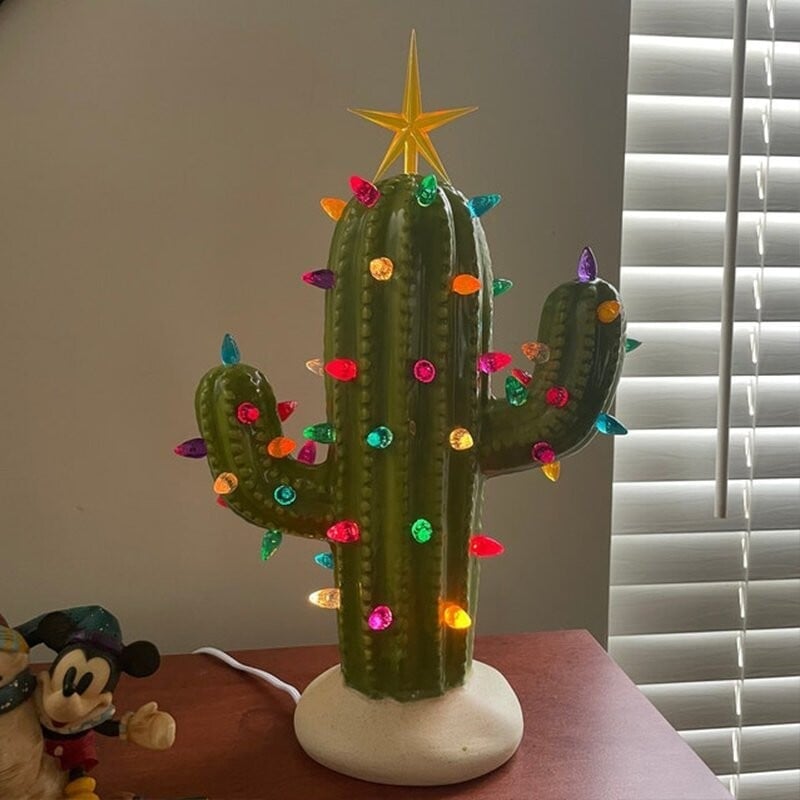 Handmade Vintage Luminous Cactus