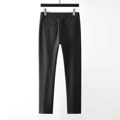 Men's straight black suit trousers