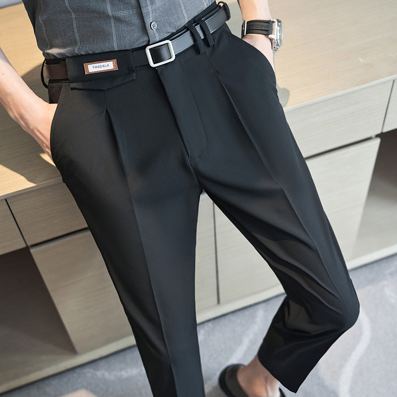 Korean style slim fit suit pants, no ironing