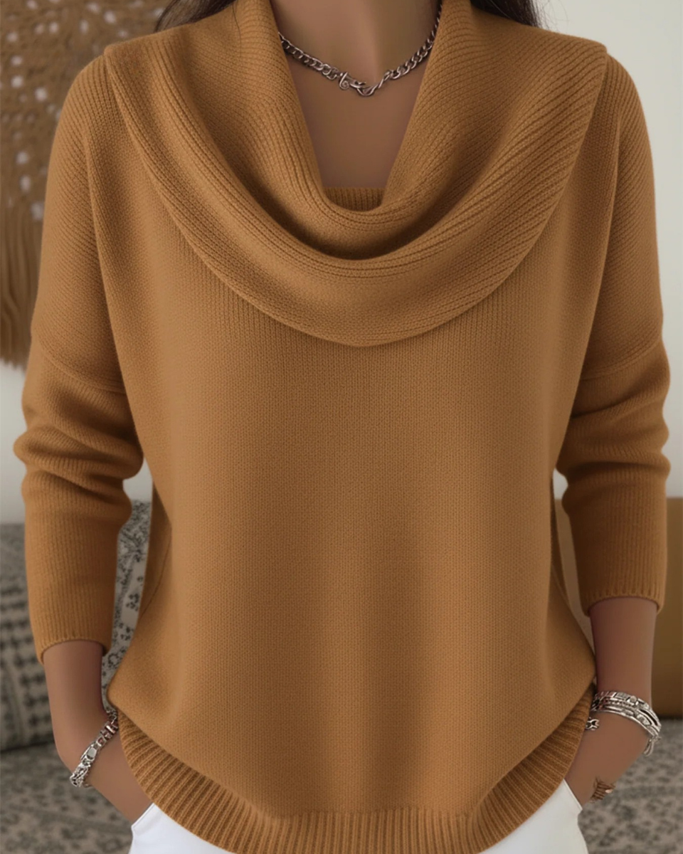 Cozy Ruffled-neck Sweater