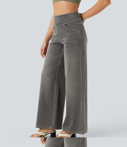 Super Stretch High-Waisted Wide Leg Jeans