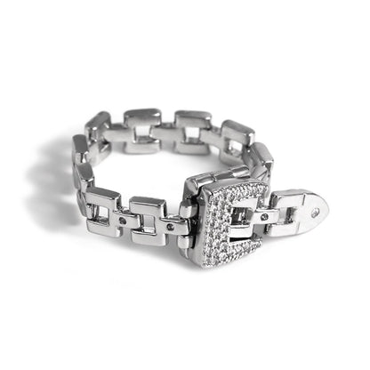 Adjustable Buckle Crystal Rings