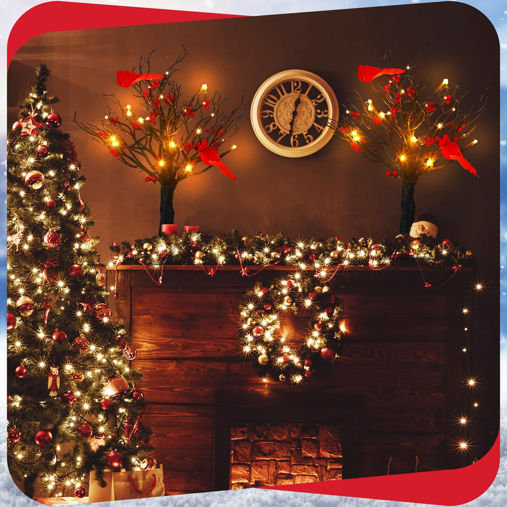 🎄Christmas Lighted Mini LED Tree With Red Berries – buckmen.com