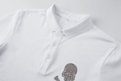 Men's Colored Diamond Skull POLO Shirt