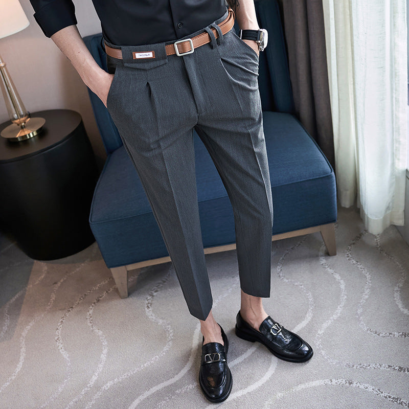 Korean style slim fit suit pants, no ironing