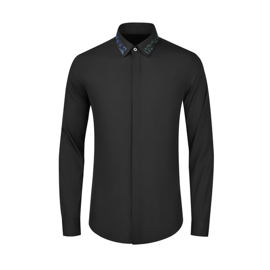 Men's stylish shirt with blue and green diamond geometric pattern