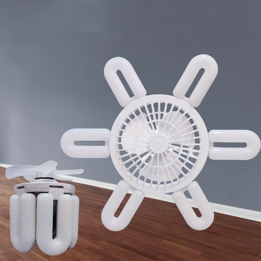 2 in 1 6 Light Foldable Fan