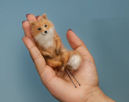 Felted animal hairpin