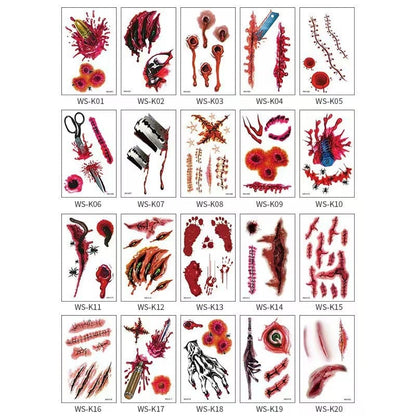 🔥Halloween Prank Makeup Temporary Tattoo😈Realistic & Easy To Remove
