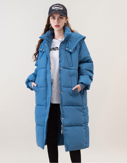 ⚡💥Built for Extreme Cold ❄️Thickened hooded long down jacket