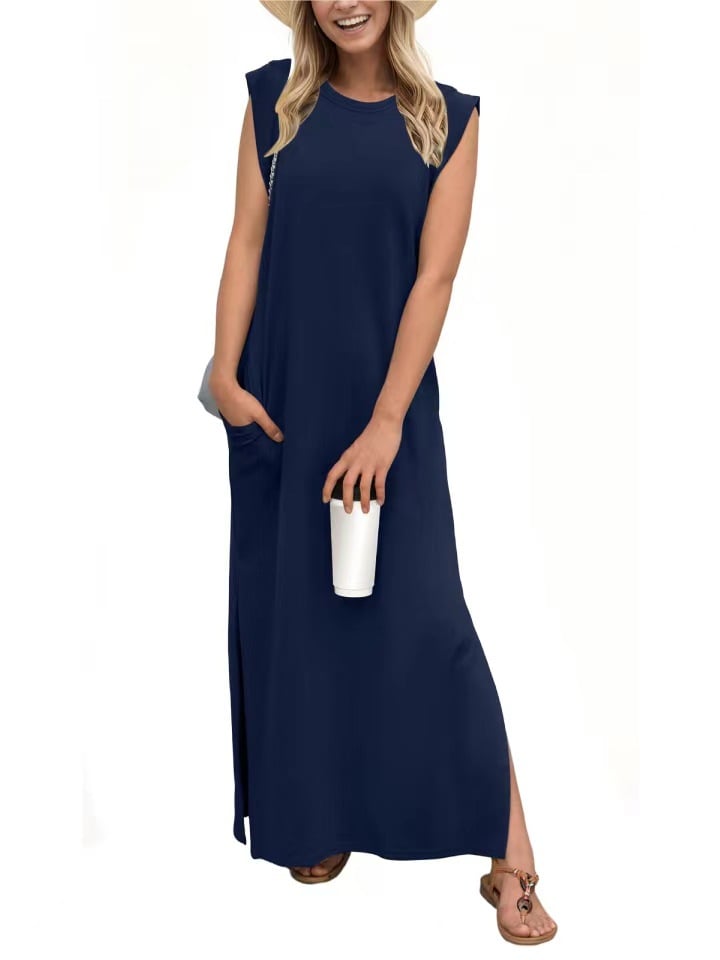 💕NEW CASUAL LOOSE SPLIT WRINKLE-FREE MAXI DRESS