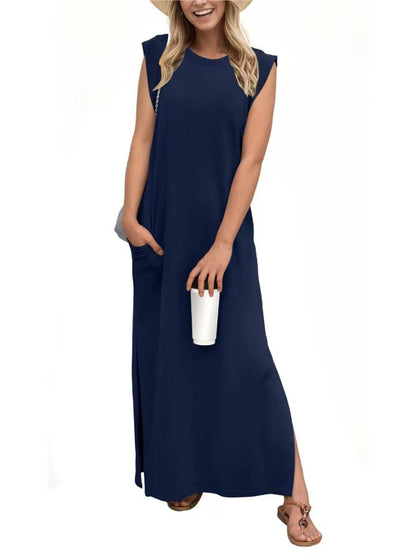 💕NEW CASUAL LOOSE SPLIT WRINKLE-FREE MAXI DRESS