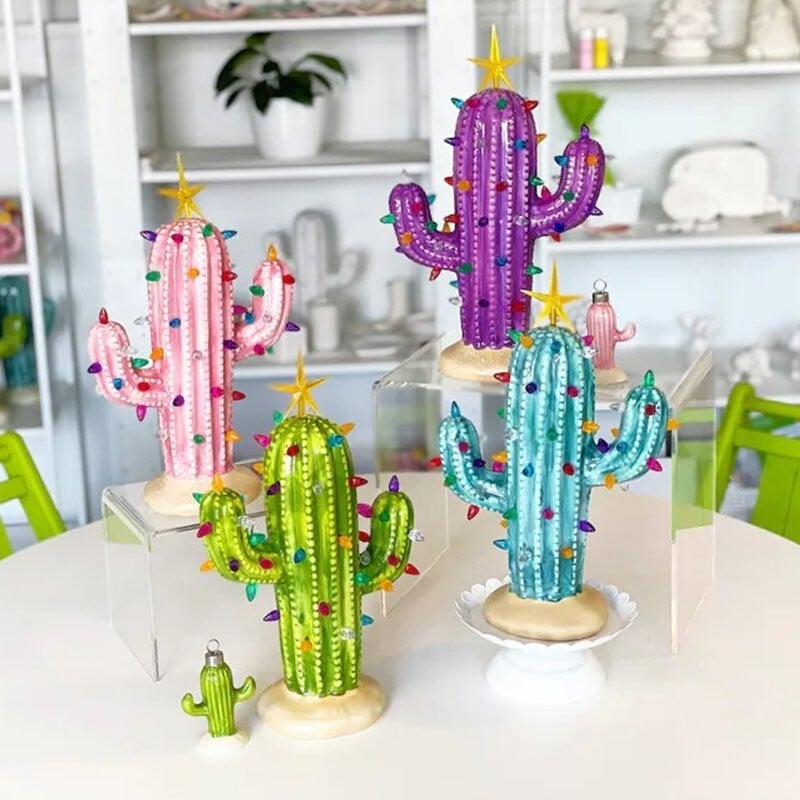 Handmade Vintage Luminous Cactus