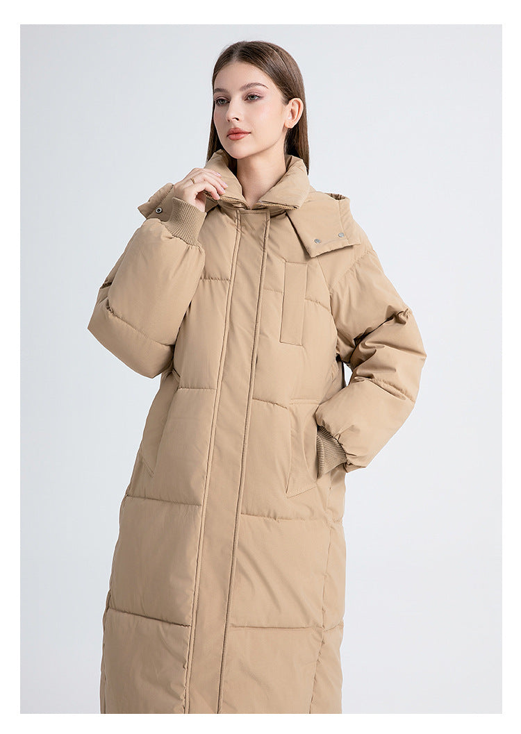 ⚡💥Built for Extreme Cold ❄️Thickened hooded long down jacket