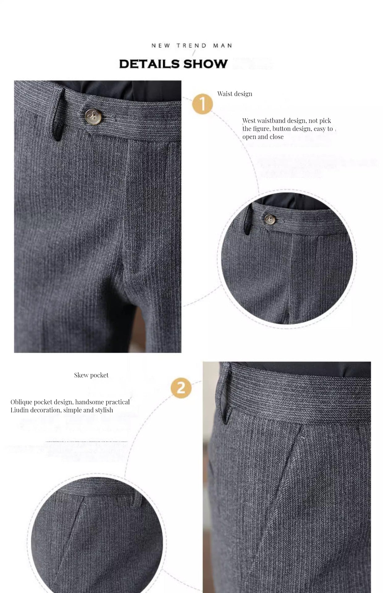 Men's Brushed Suit Pants