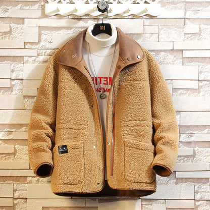 Men's leather suede jacket double-sided cotton coat