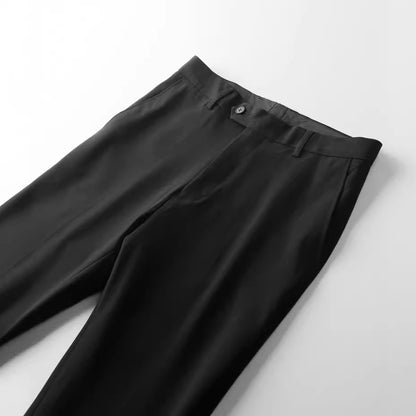 Men's straight black suit trousers