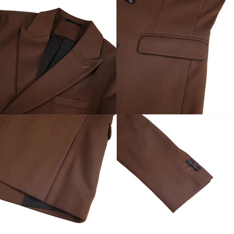 Men's double-breasted three-button suit