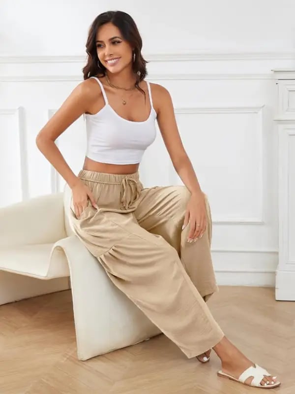 Women's  Loose Wide Leg Pants with Pockets