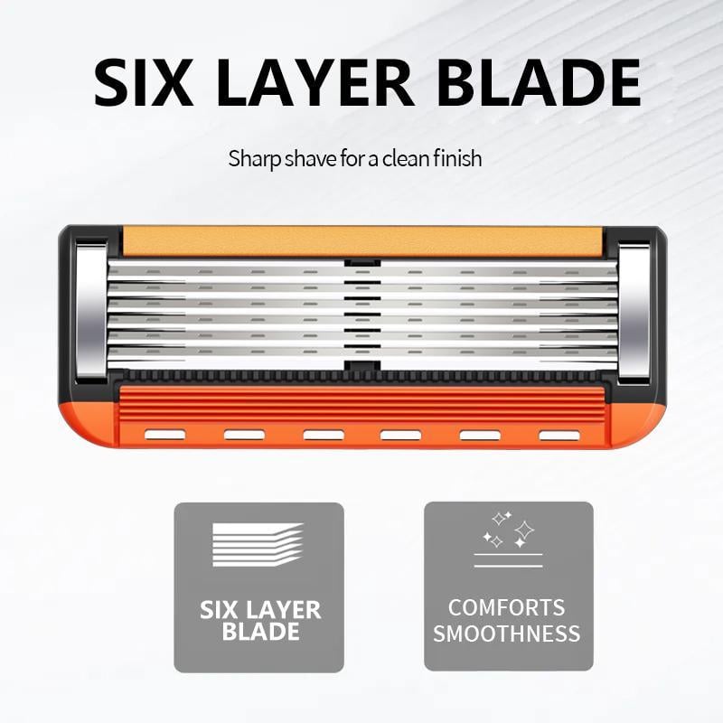 🔥48-Piece Men's Razor Blade Replacement Set with Free Handle - Ultra Sharp Stainless Steel Blades for Smooth Shaving
