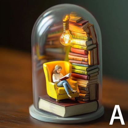 📚Handcrafted Reader Night Light – Limited Design for Book Lovers