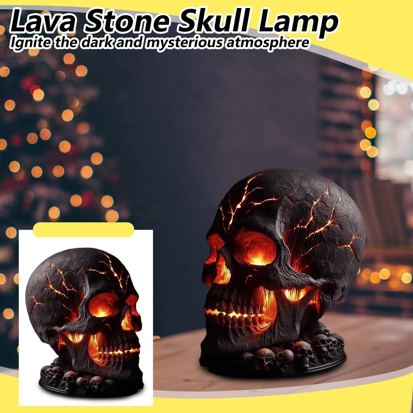 ☠️Gothic Lava Stone Skull Lamp - ⌛Limited Handmade Series