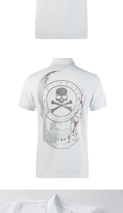 Men's Colored Diamond Skull POLO Shirt