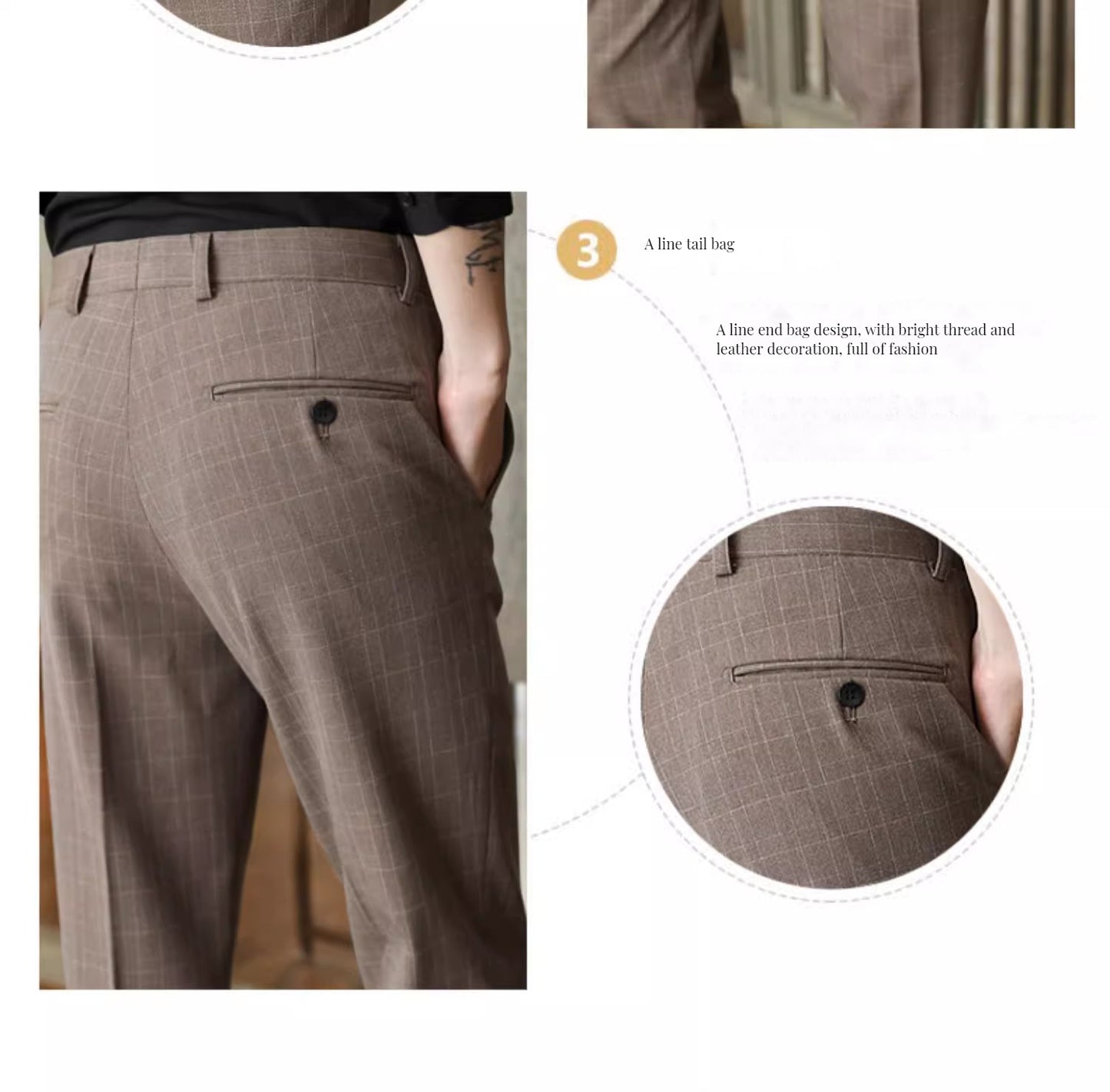 Plaid casual business suit trousers